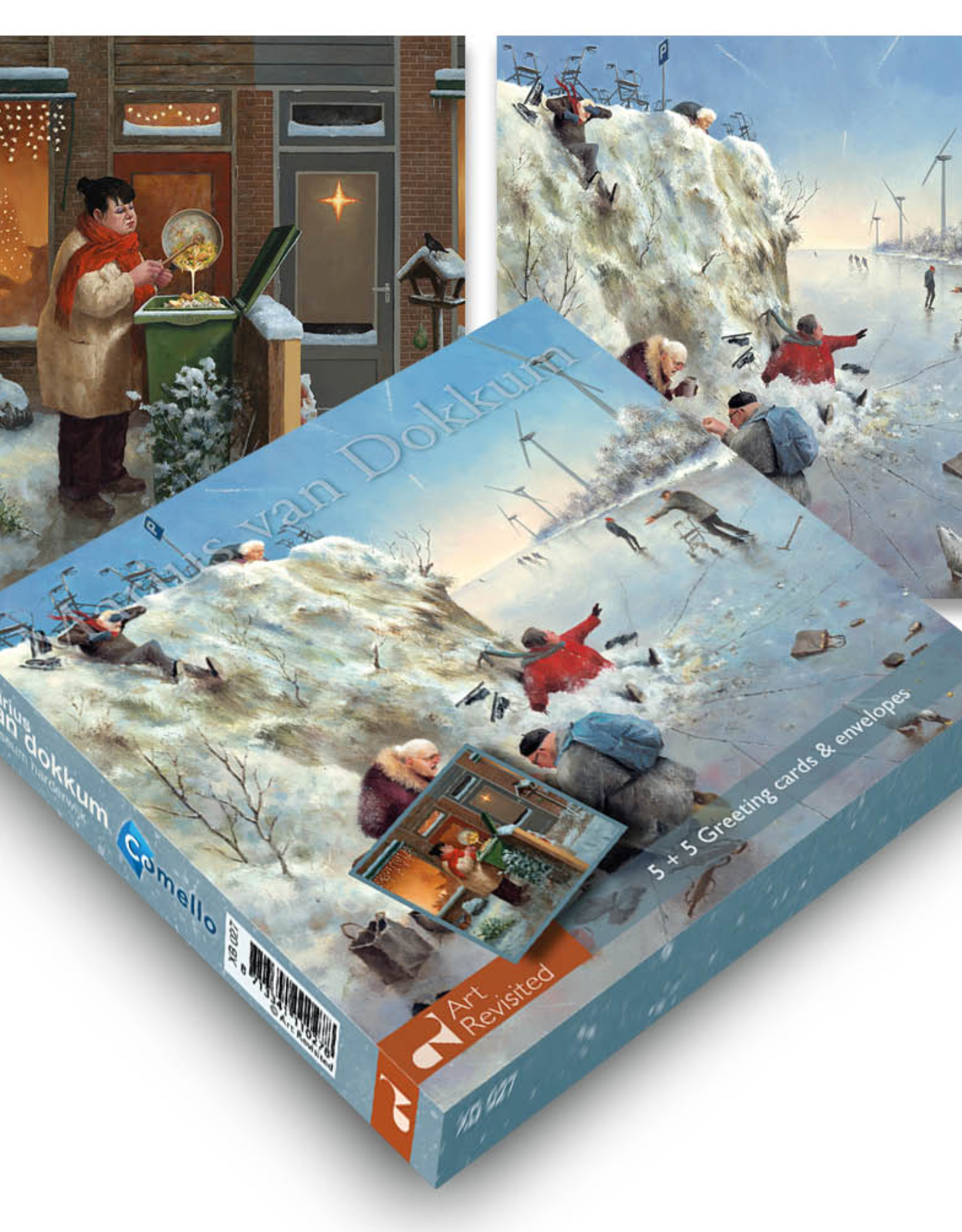 Kerstkaarten Kerstkliekjes / Ijspret 2x5stuks - Marius van Dokkum