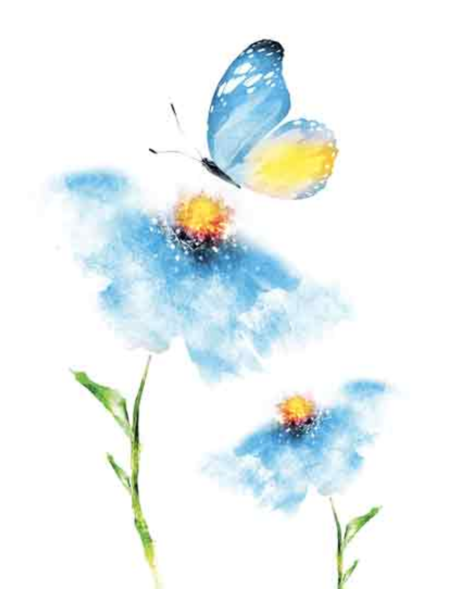 (Bloemen met Vlinder) - Wenskaart Compassion
