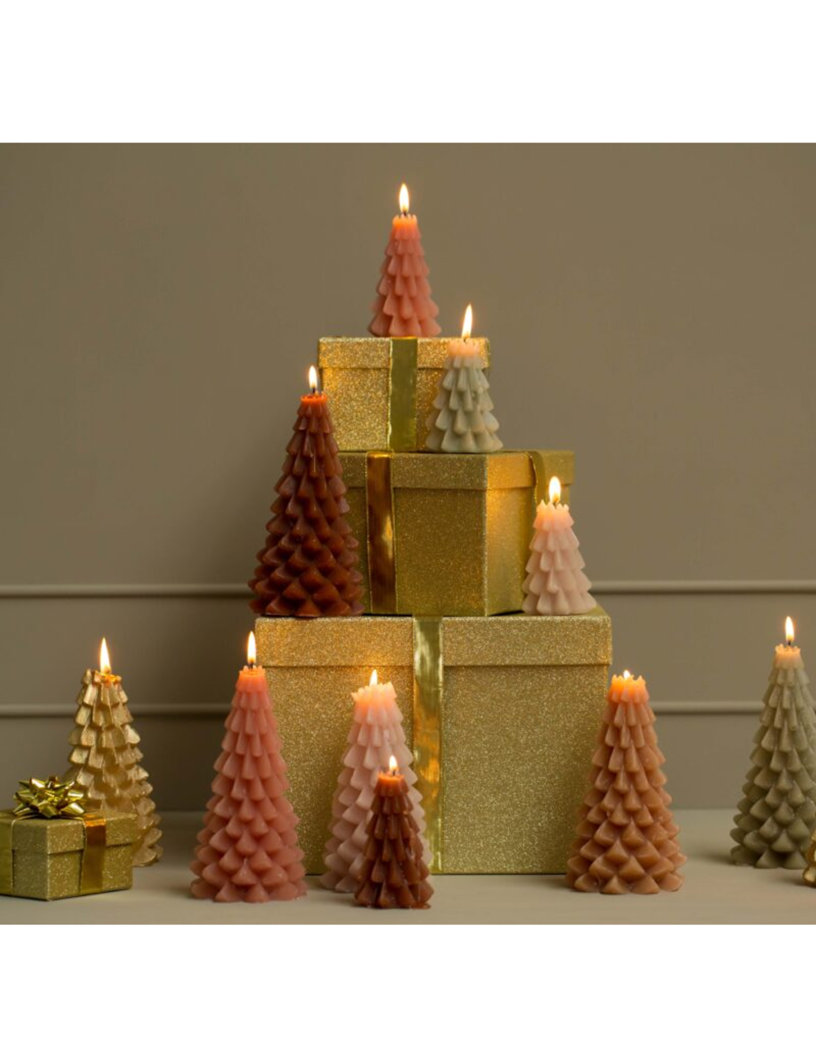 Rustik Lys Kerstboom Kaars 6,3x12cm Fudge - Rustik Lys