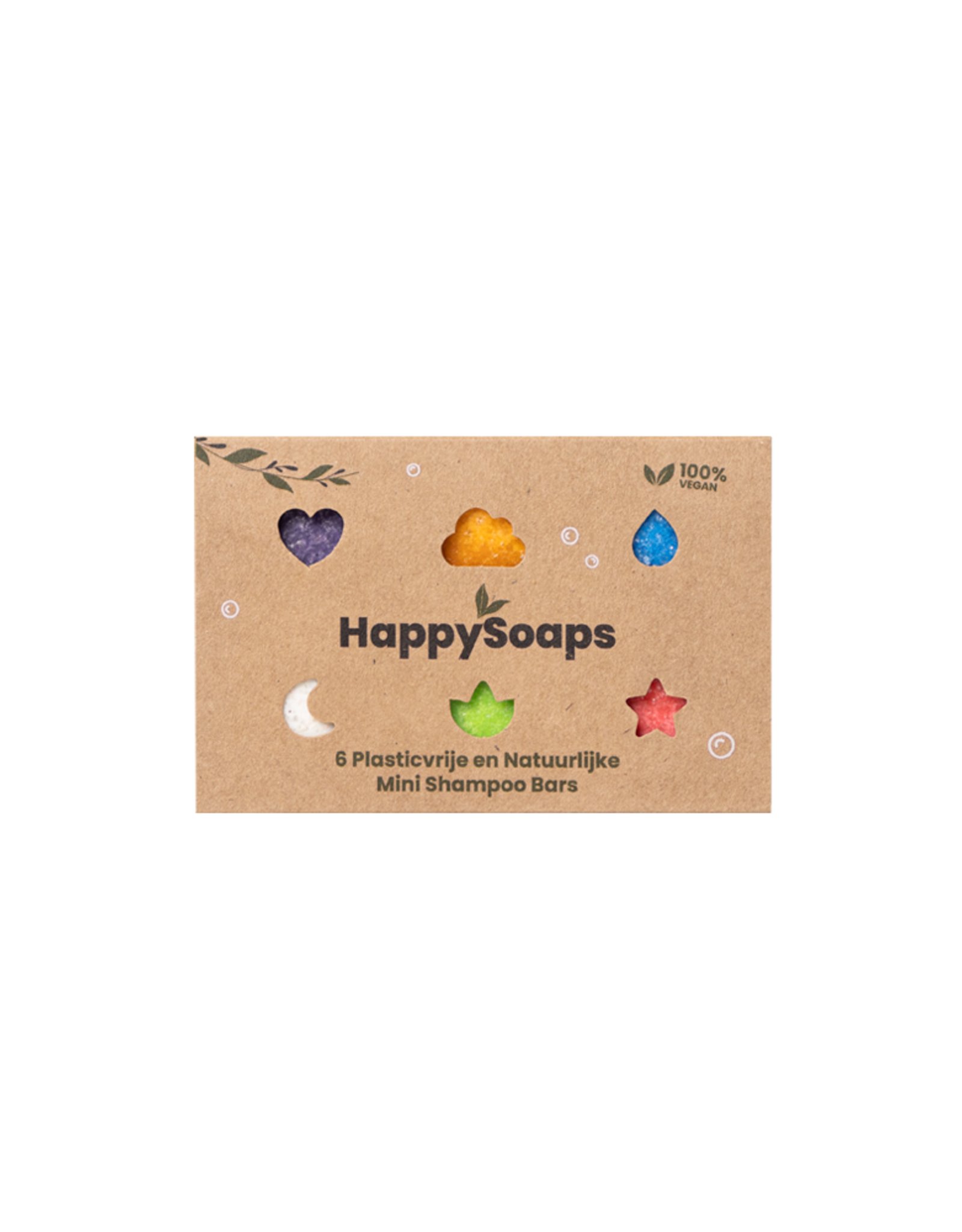 HappySoaps Sleeve met 6 Mini Shampoo Bars - HappySoaps