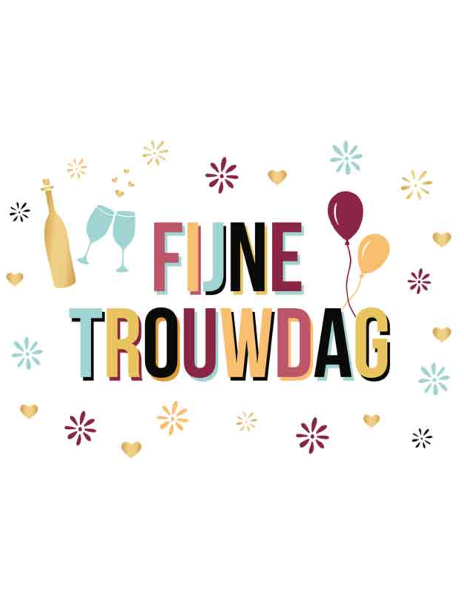 Fijne Trouwdag - Wenskaart Daisy