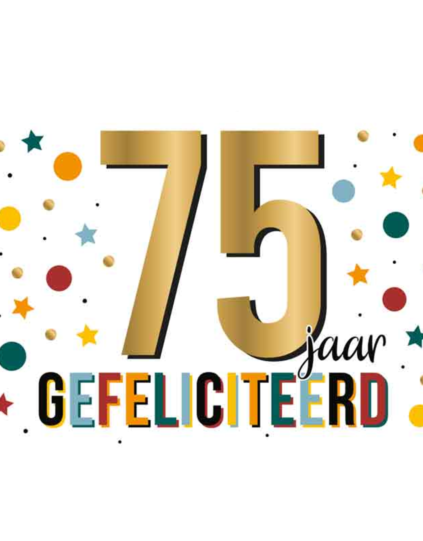 75 Jaar Gefeliciteerd - Wenskaart Daisy