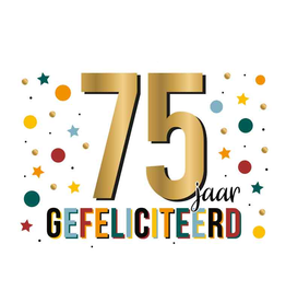 75 Jaar Gefeliciteerd - Wenskaart Daisy