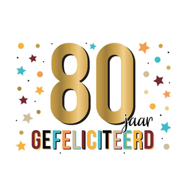 80 Jaar Gefeliciteerd - Wenskaart Daisy