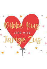 Dikke Kus voor mijn Jarige Zus - Wenskaart Daisy