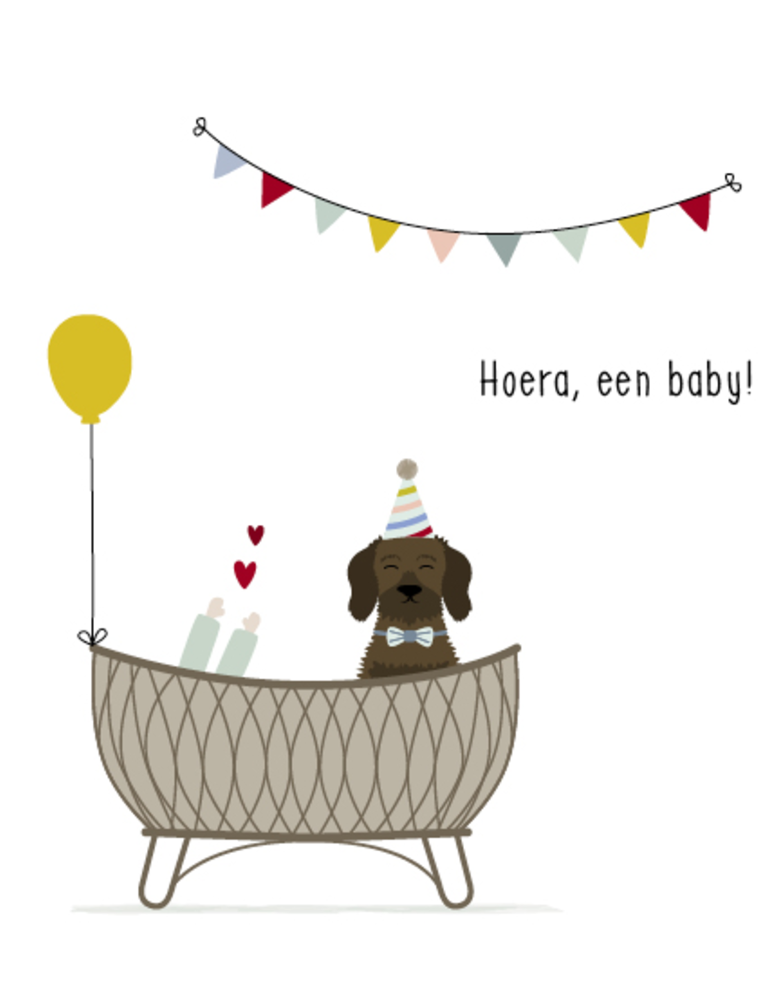 Hoera, een baby! - Wenskaart Frits