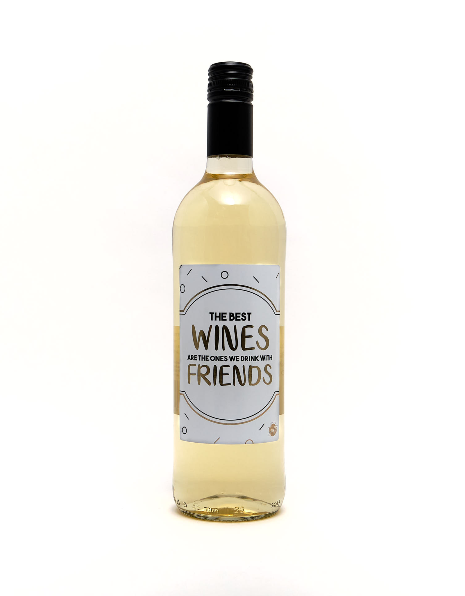 The Big Gifts Wijnfles Wit "The Best Wines Are the one we drink with Friends" - The Big Gifts