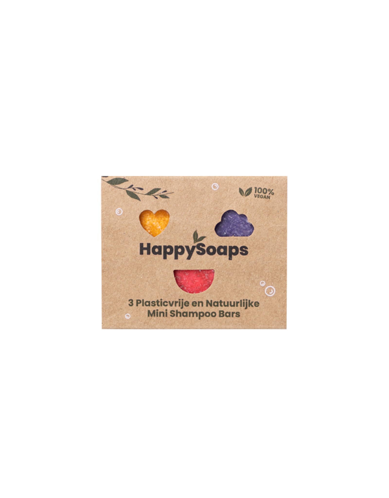 HappySoaps Sleeve met 3 Mini Shampoo Bars - HappySoaps