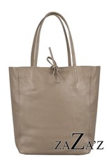 Leren Tas A4 Taupe - zaZa'z