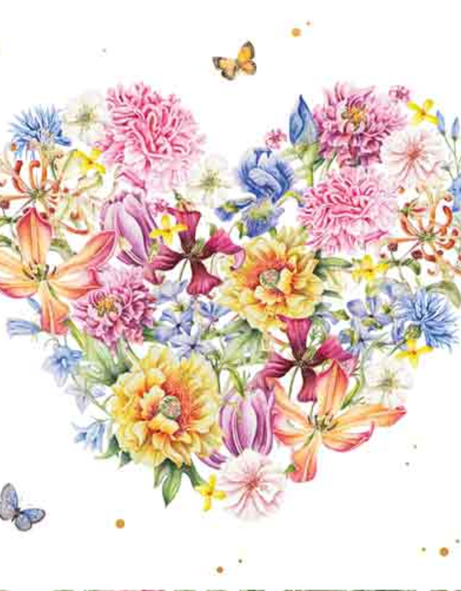 (Blanco met Bloemenhart) - Wenskaart Janneke Brinkman