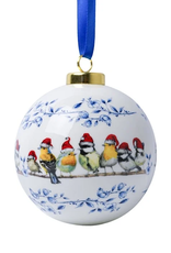 Heinen Delfts Blauw Kerstbal Bosvogels Kerstmuts - Heinen Delfts Blauw