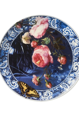 Heinen Delfts Blauw Wandbord bloemen van de Gouden Eeuw 26,5cm - Heinen Delfts Blauw