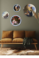 Heinen Delfts Blauw Wandbord Meisje met de Parel modern 20,5cm - Heinen Delfts Blauw