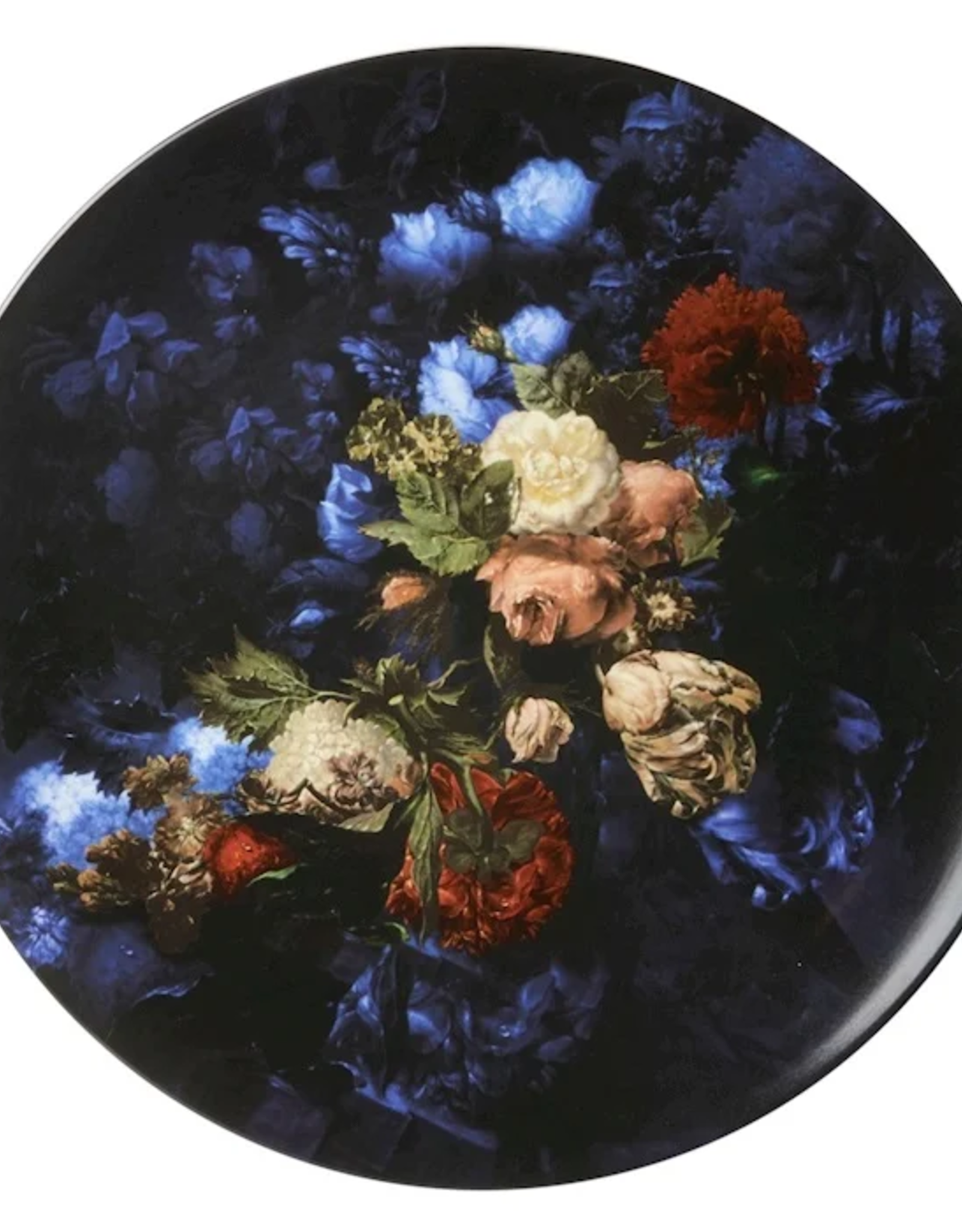 Heinen Delfts Blauw Wandbord Stilleven met bloemen 42cm - Heinen Delfts Blauw