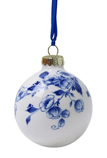 Heinen Delfts Blauw Kerstbal Bloemen klein - Heinen Delfts Blauw