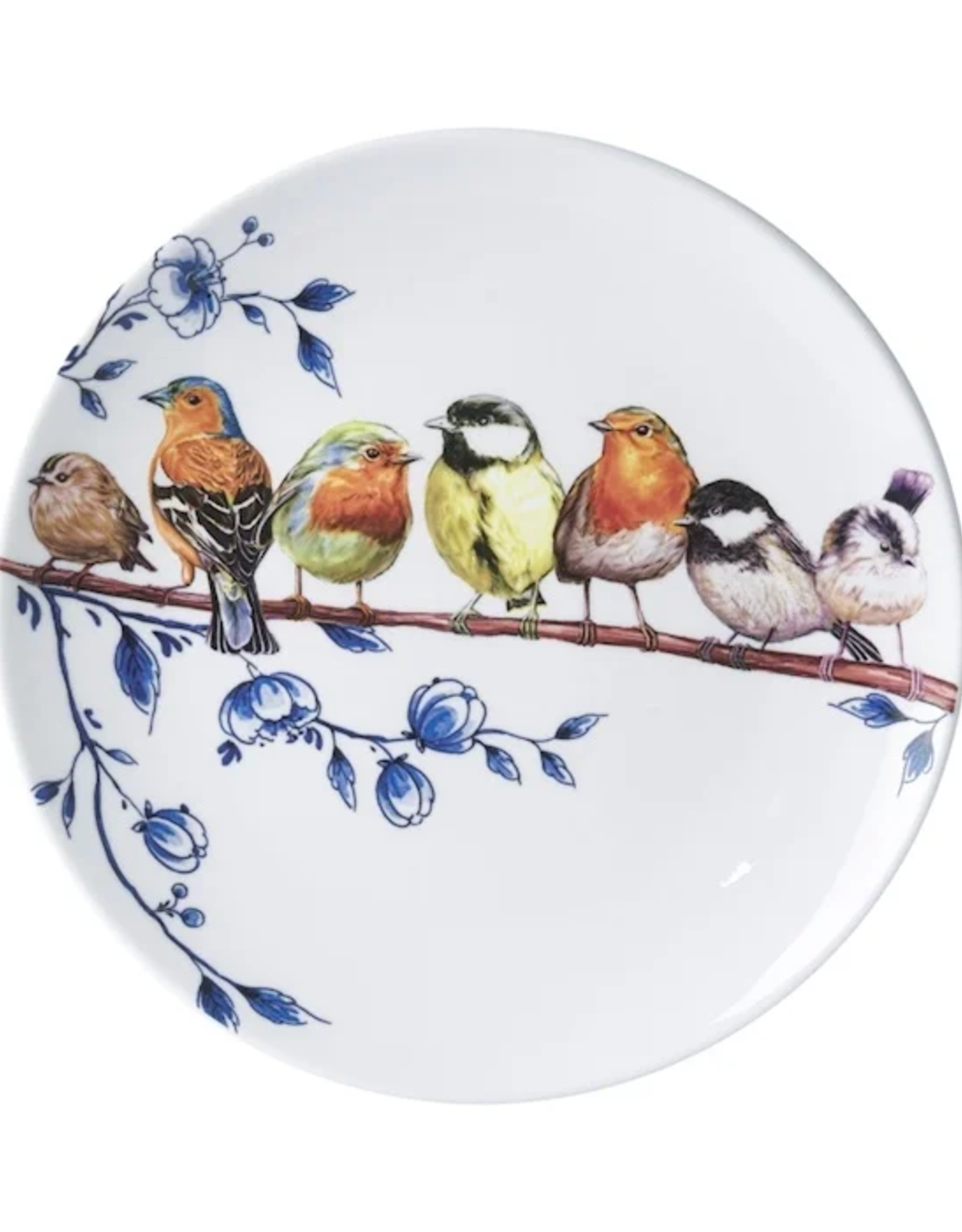 Heinen Delfts Blauw Wandbord Bosvogels 26,5cm - Heinen Delfts Blauw