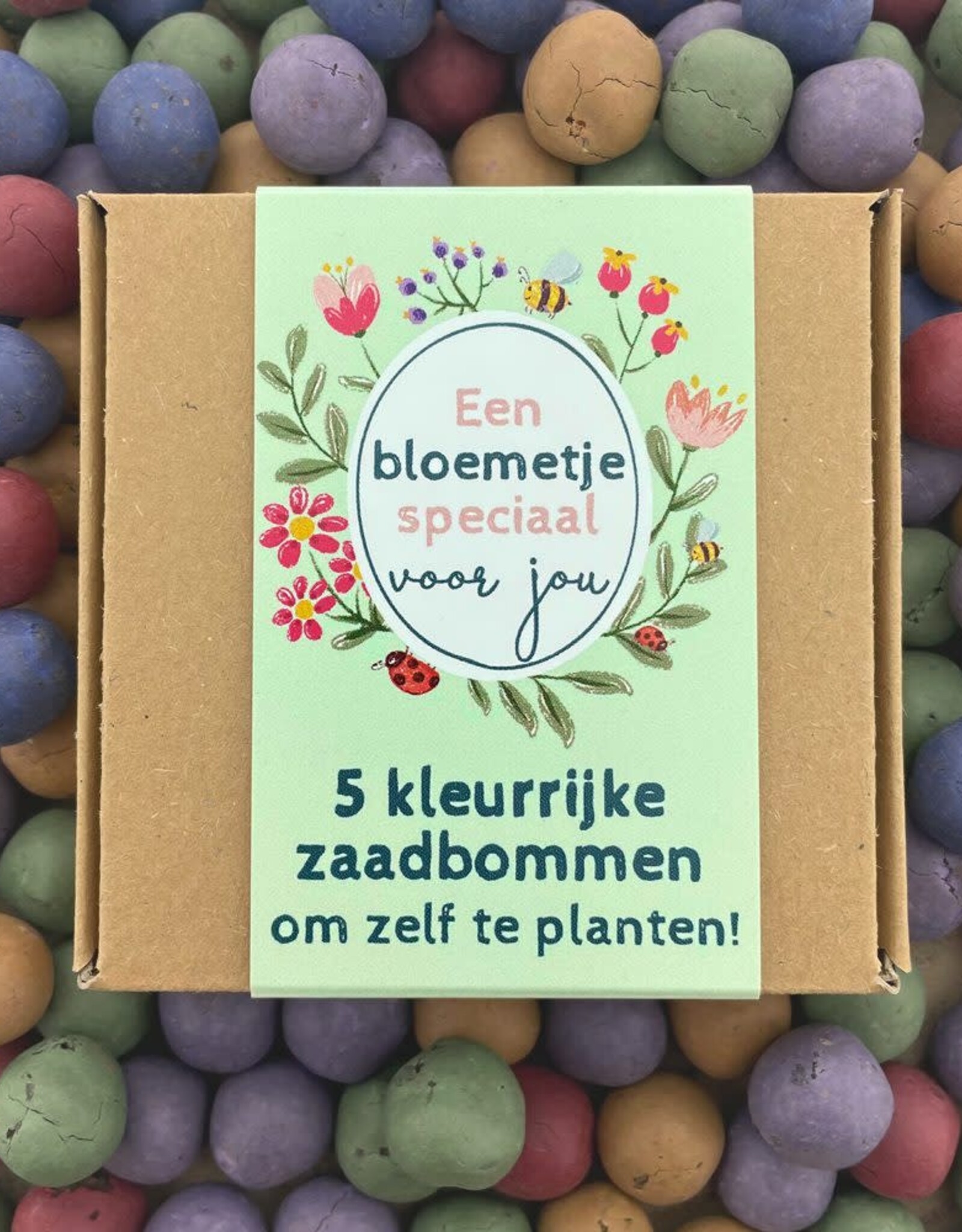 Een bloemetje speciaal voor jou - 5 kleurrijke zaadbommen