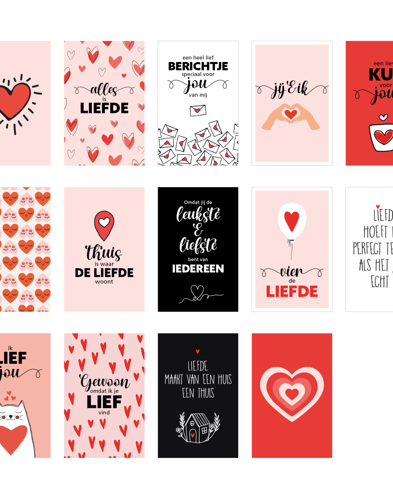 Een Doosje Liefde - 14 kaartjes met lieve teksten en illustraties