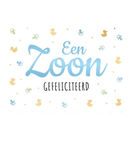 Een Zoon Gefeliciteerd - Wenskaart Daisy