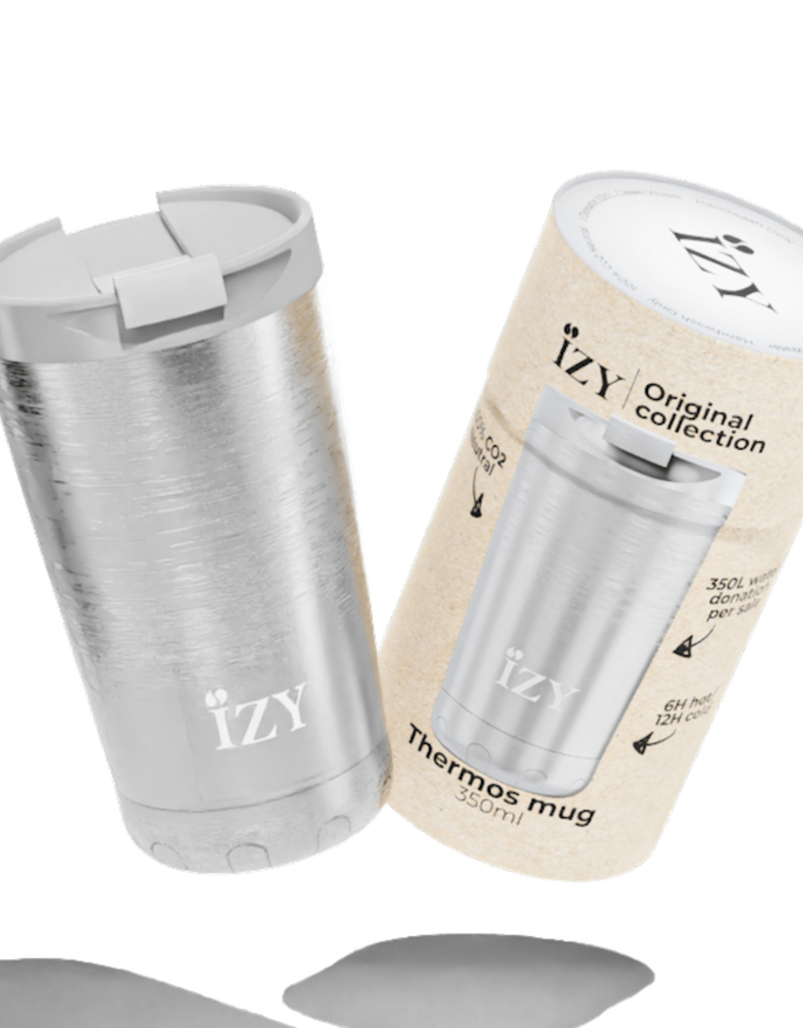 IZY Bottles Thermos Beker 350ml zilver - Izy Bottles