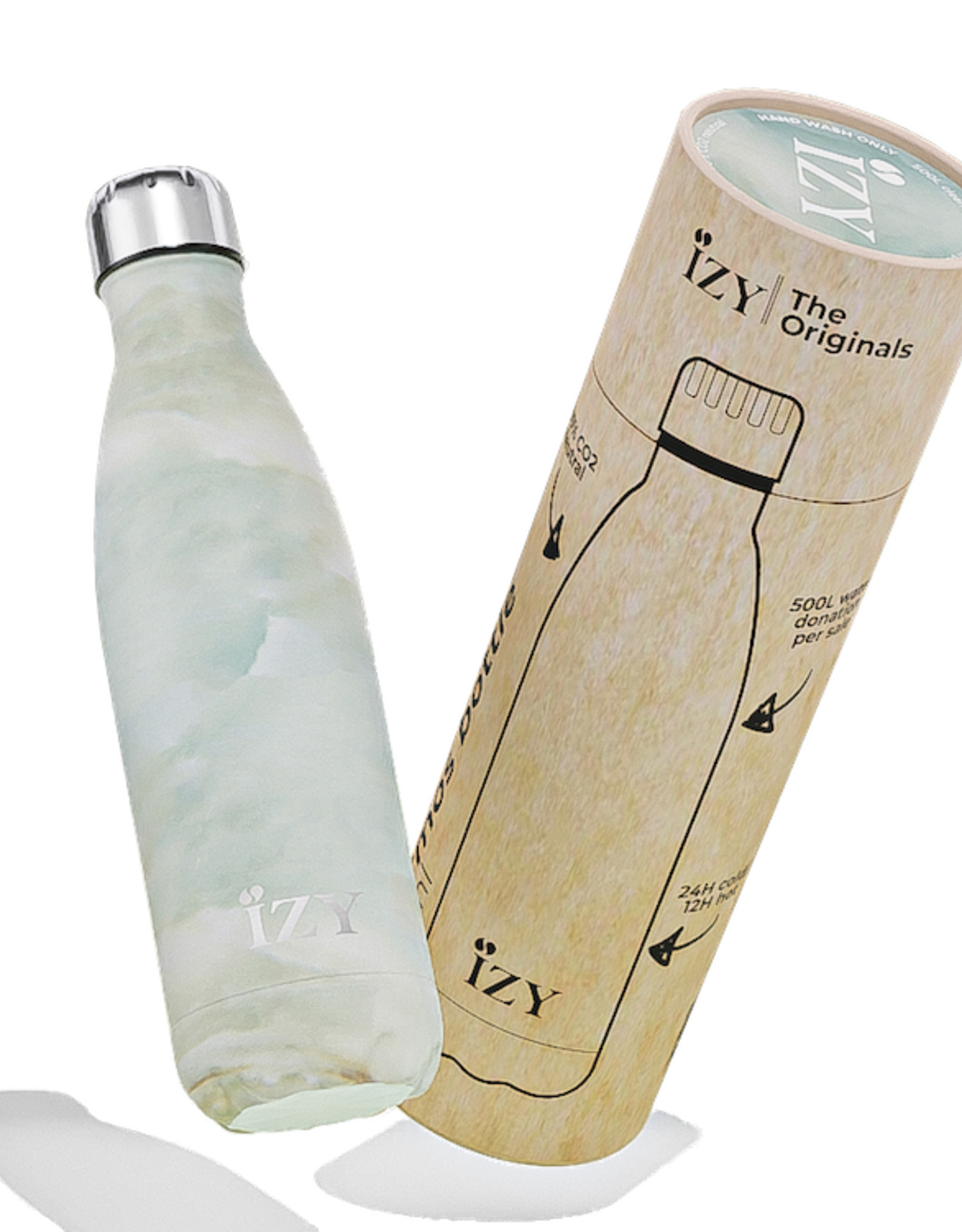 IZY Bottles Thermosfles 500ml Marmer groen - IZY Bottles