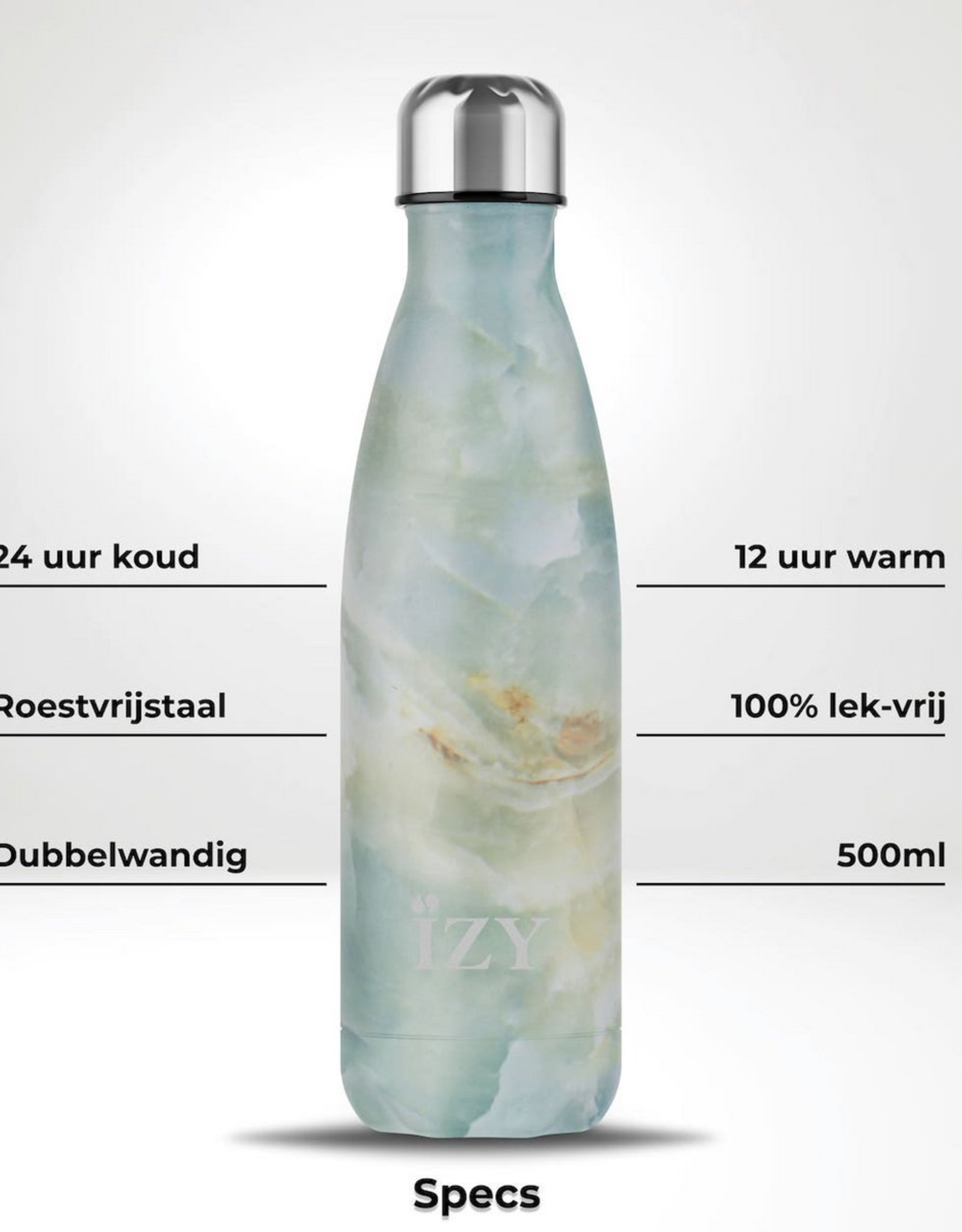 IZY Bottles Thermosfles 500ml Marmer groen - IZY Bottles