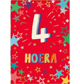 4 Hoera - Wenskaart Celebrate