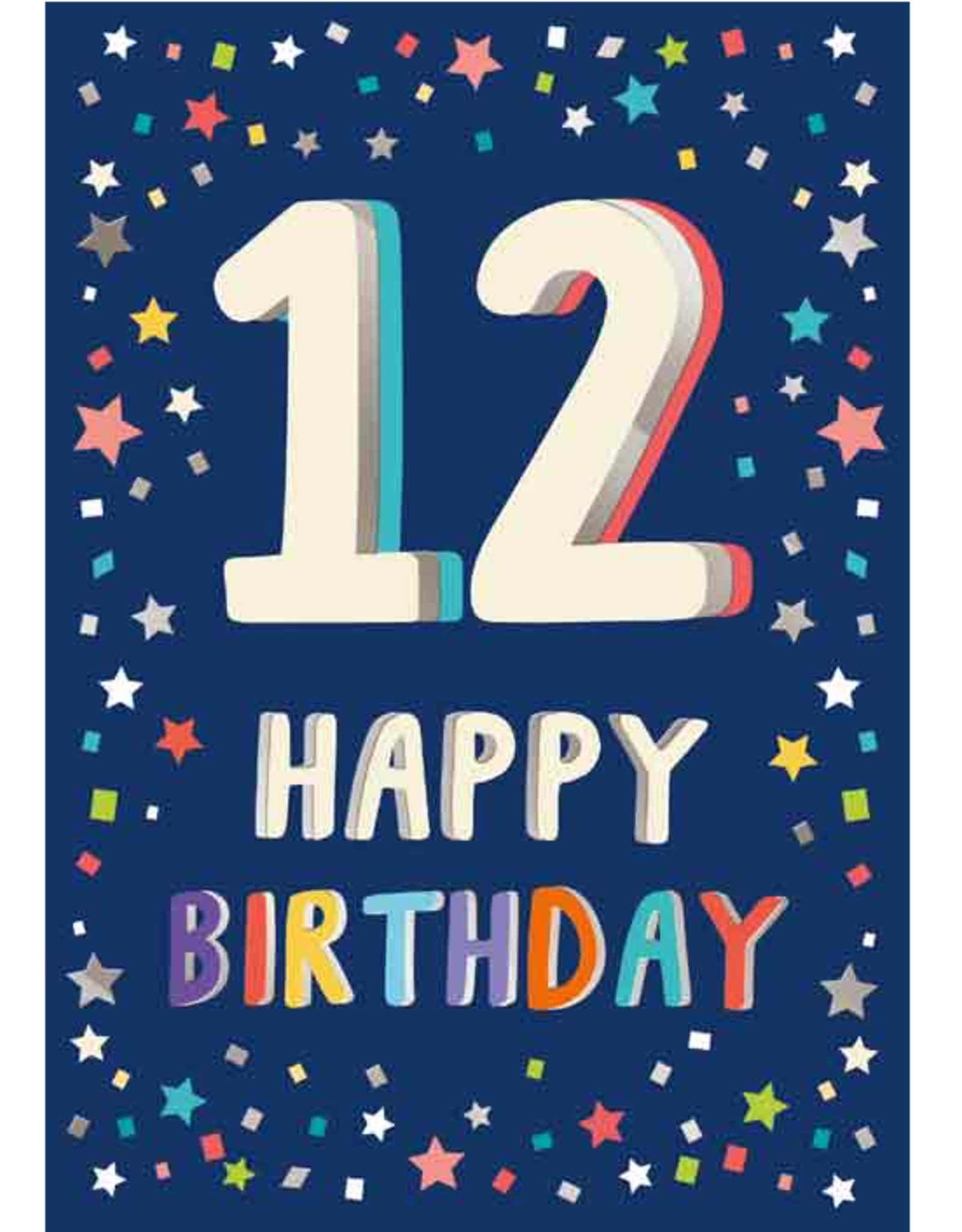 12 Happy Birthday - Wenskaart Celebrate