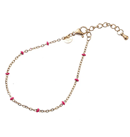 Go Dutch Label Armband (B3867-10) Goud Fuchsia - Day & Eve by Go Dutch Label