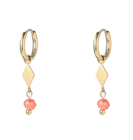 Day & Eve by Go Dutch Label Oorbellen (E4404-2) 14K Goud Coral - Day & Eve by Go Dutch Label