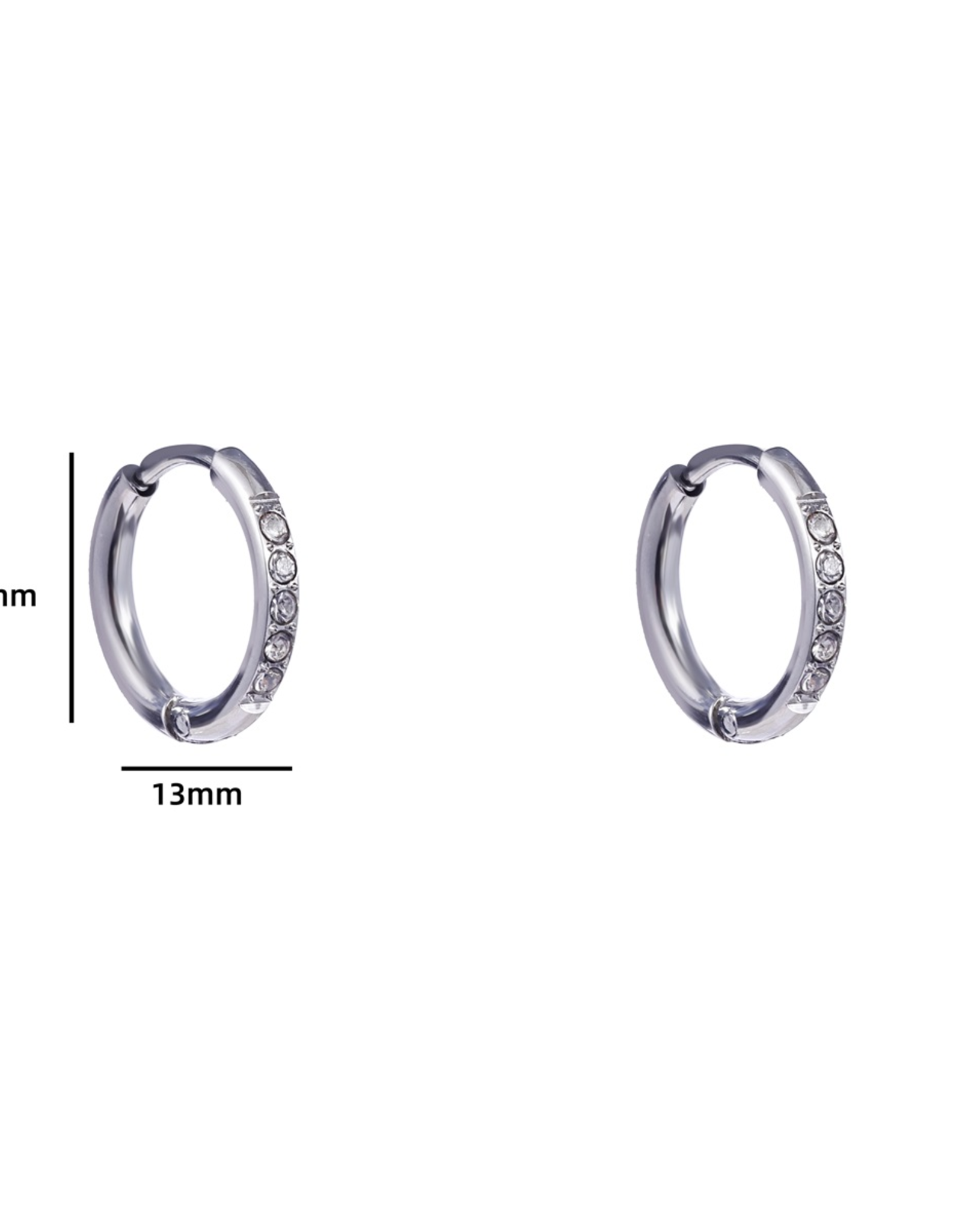 Day & Eve by Go Dutch Label Oorbellen (E4477-1) 12mm Zilver - Day & Eve by Go Dutch Label