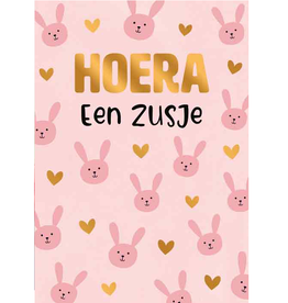 Hoera een zusje - Wenskaart Everyday