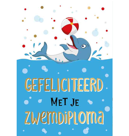 Gefeliciteerd met je Zwemdiploma - Wenskaart Everyday