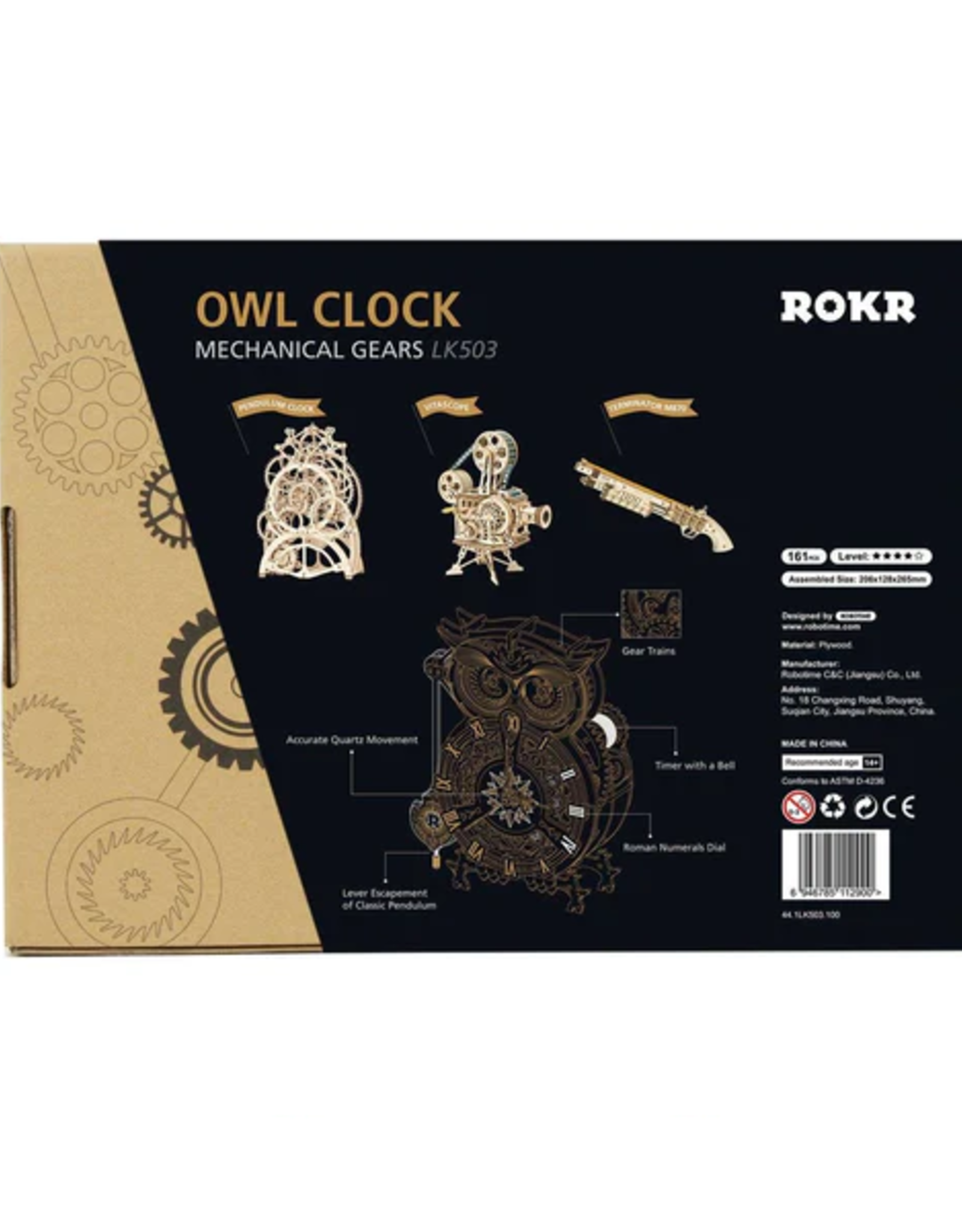 Rolife by Robotime Owl Clock - Robotime