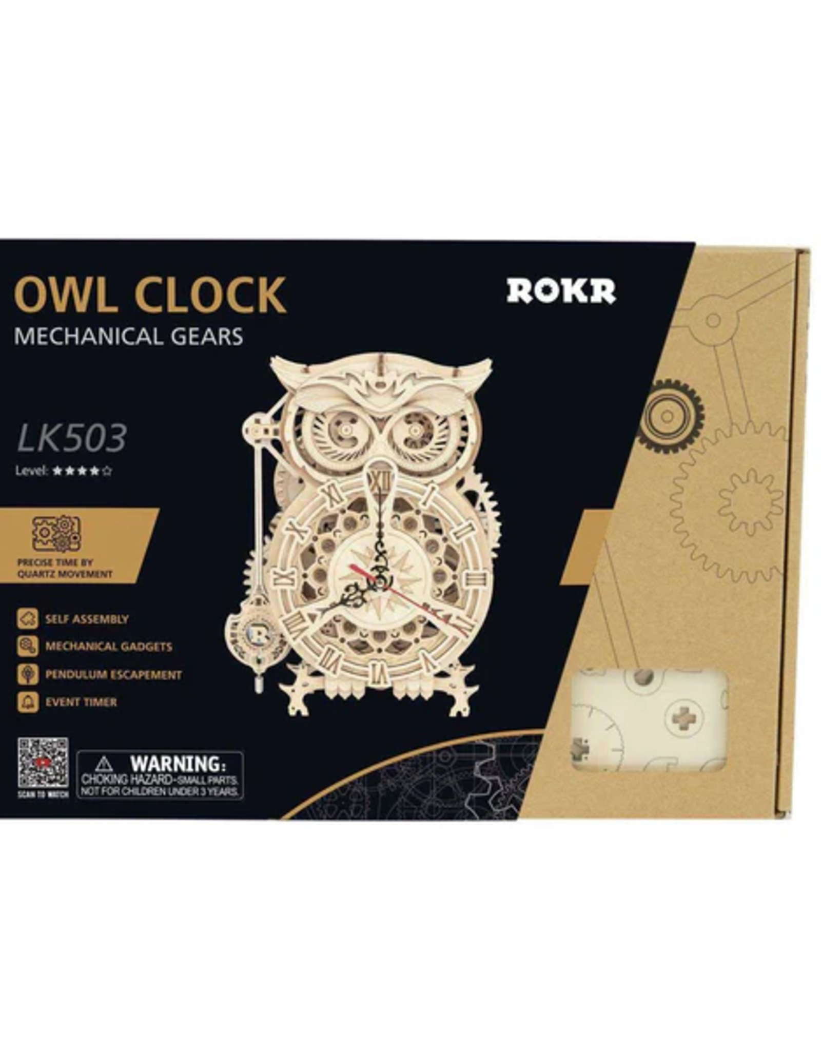 Rolife by Robotime Owl Clock - Robotime