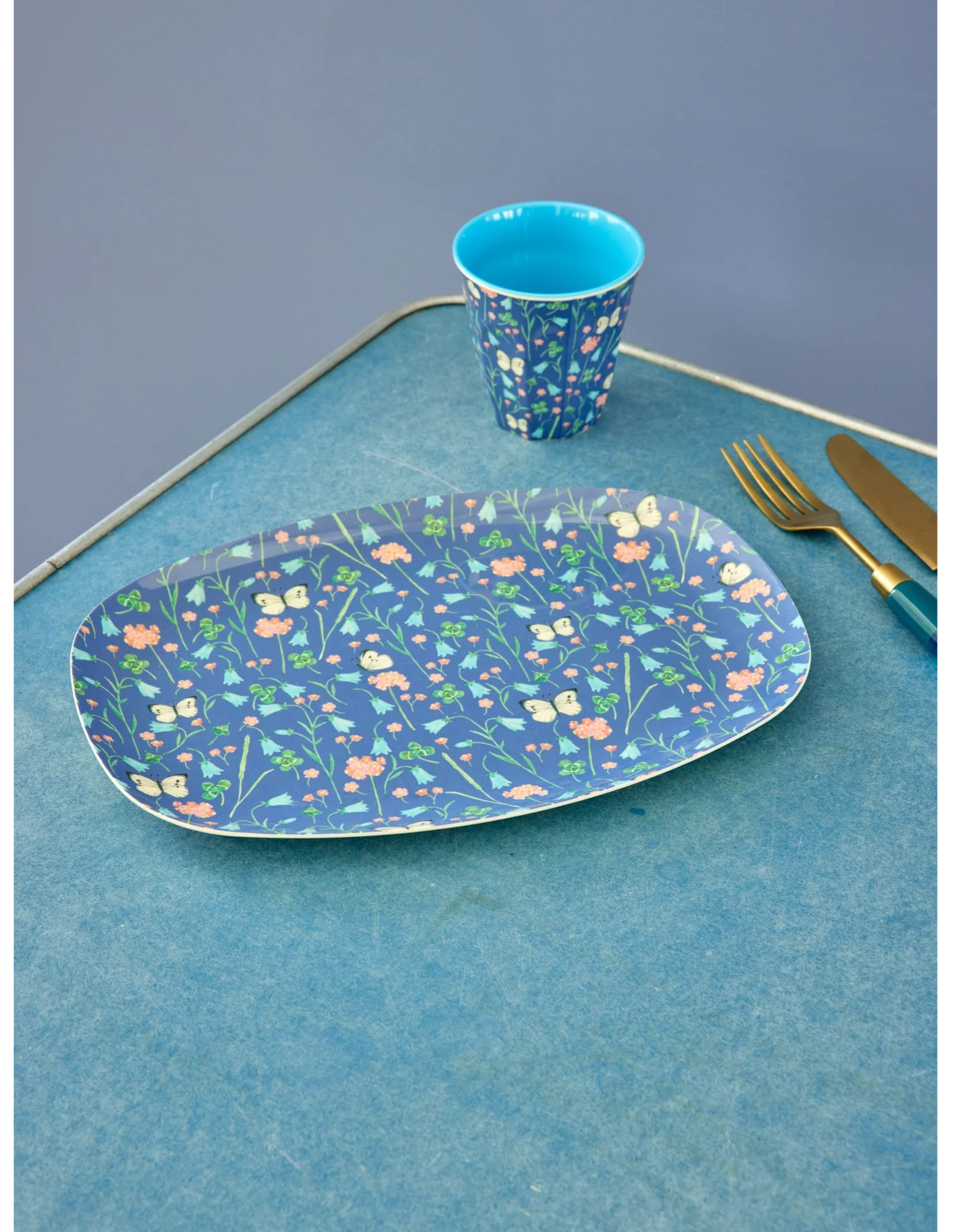 Rice Bord ovaal Melamine met Butterfly Field print - Rice