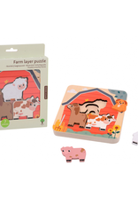 Jouéco Boerderij Laagjes Puzzel van Hout - Jouéco