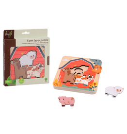 Jouéco Boerderij Laagjes Puzzel van Hout - Jouéco