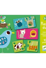 Djeco Duo Puzzel "Leefomgeving Dieren" +2jr - Djeco Djeco Duo Puzzel "Leefomgeving Dieren" +2jr - Djeco