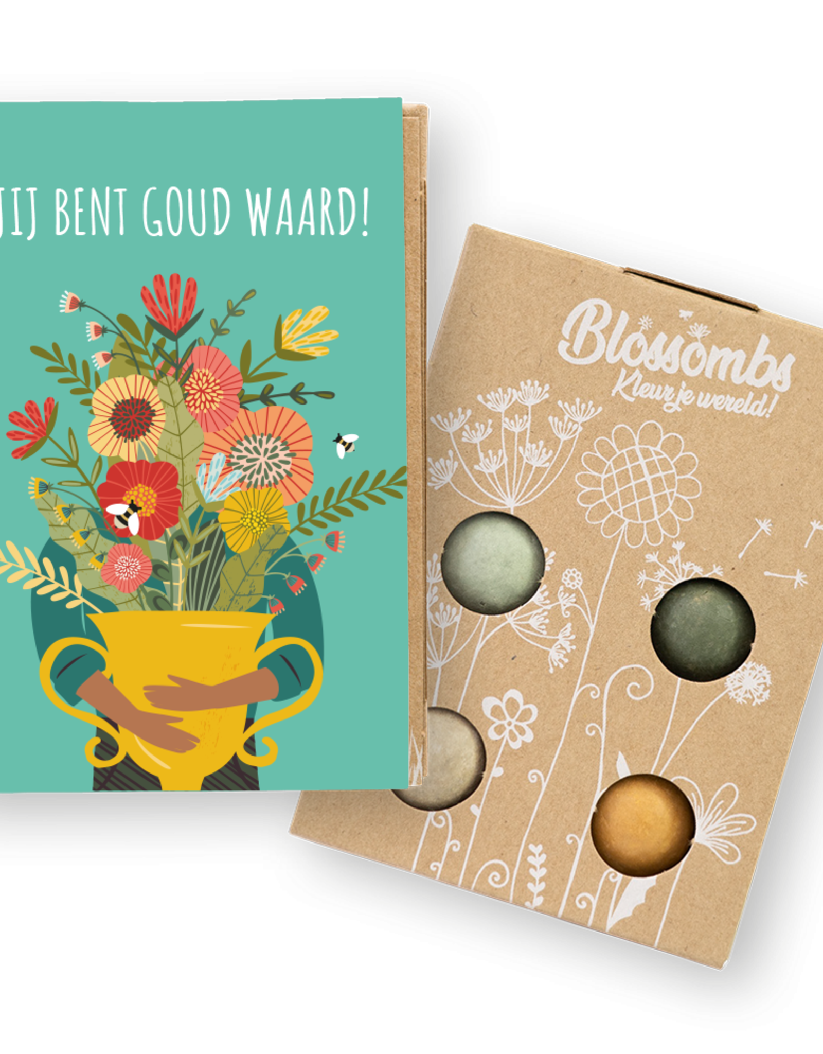 Bloembommetjes Giftbox mini "Jij bent goud waard" - Blossombs