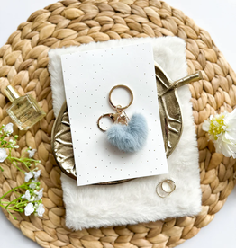 Sleutelhanger Fluffy Hartje blauw