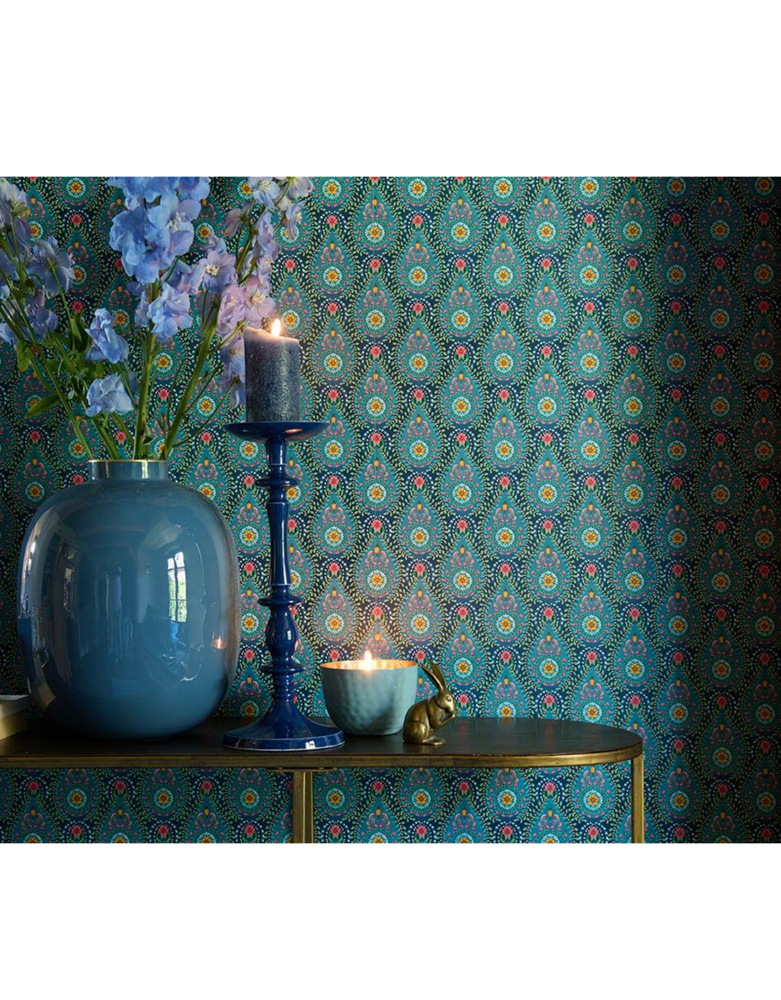 Pip Studio Vaas Metaal blauw 32cm - Pip Studio