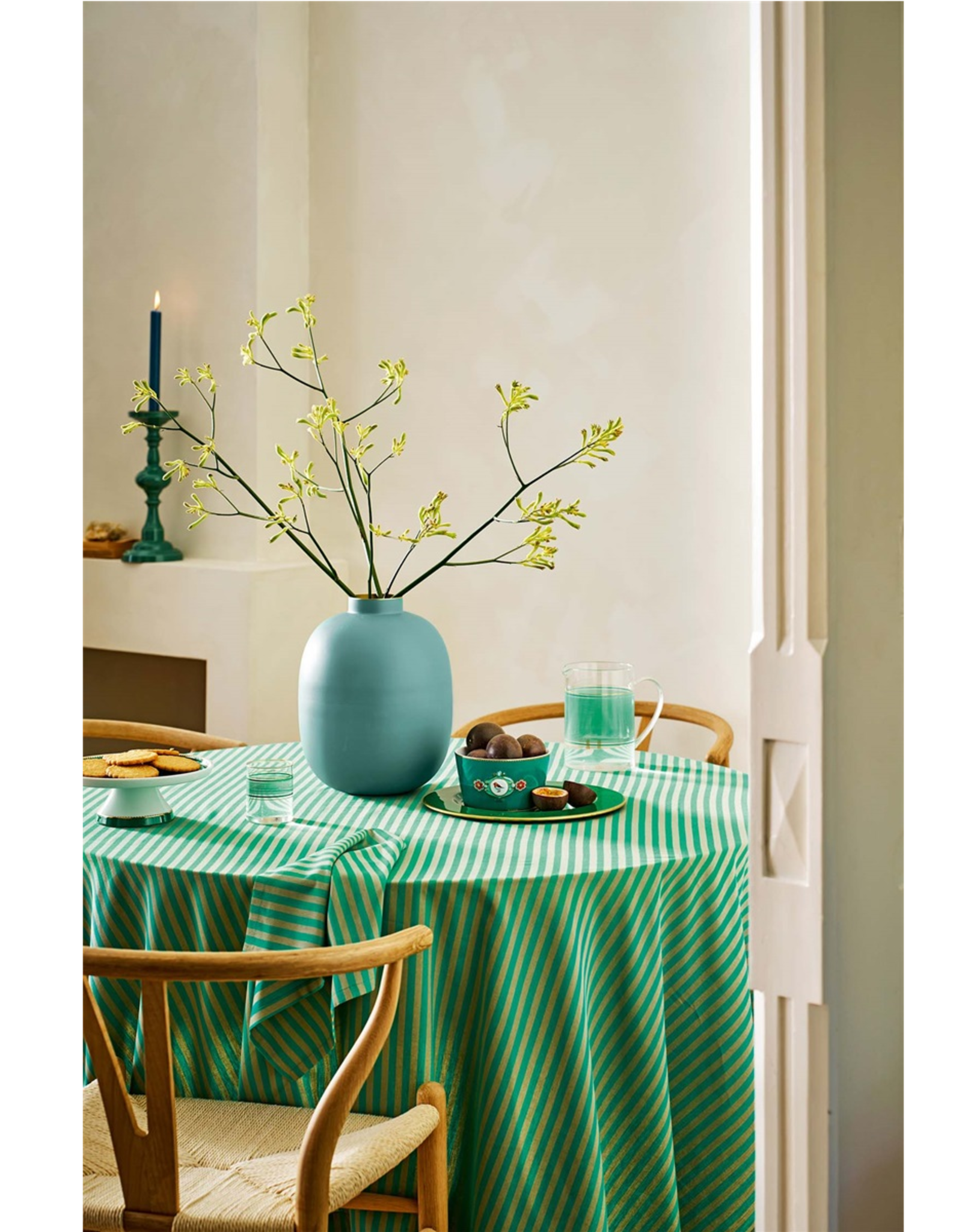 Pip Studio Vaas Metaal mat l.blauw 32cm - Pip Studio