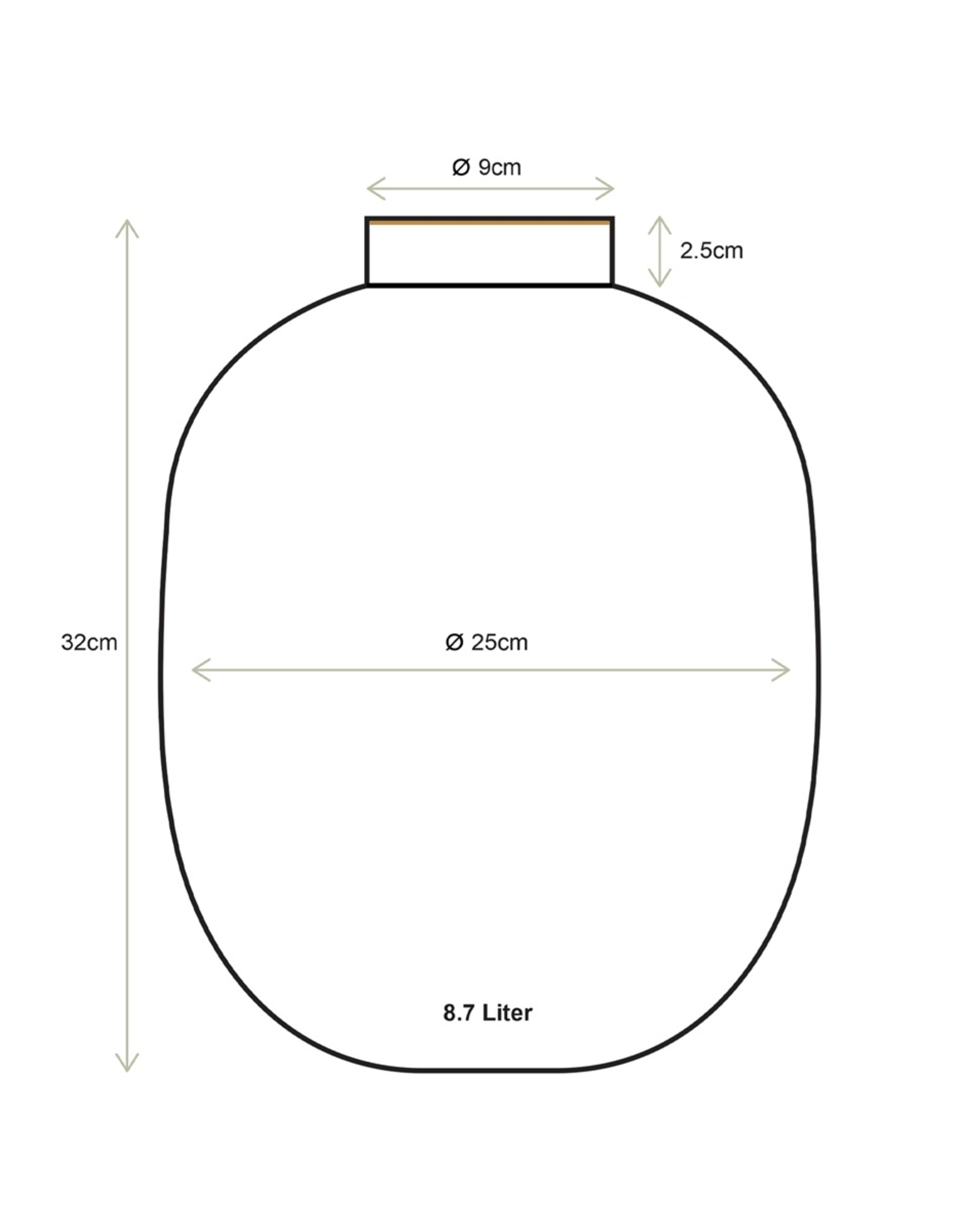 Pip Studio Vaas Metaal geel 32cm - Pip Studio