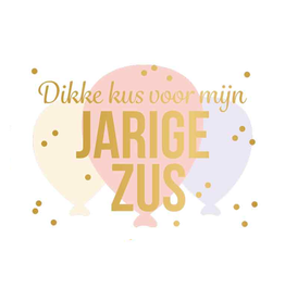 Dikke kus voor mijn JARIGE ZUS - Wenskaart Daisy