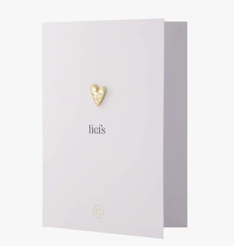 Zusss Wenskaart Liefs met Broche Hartje goud - Zusss