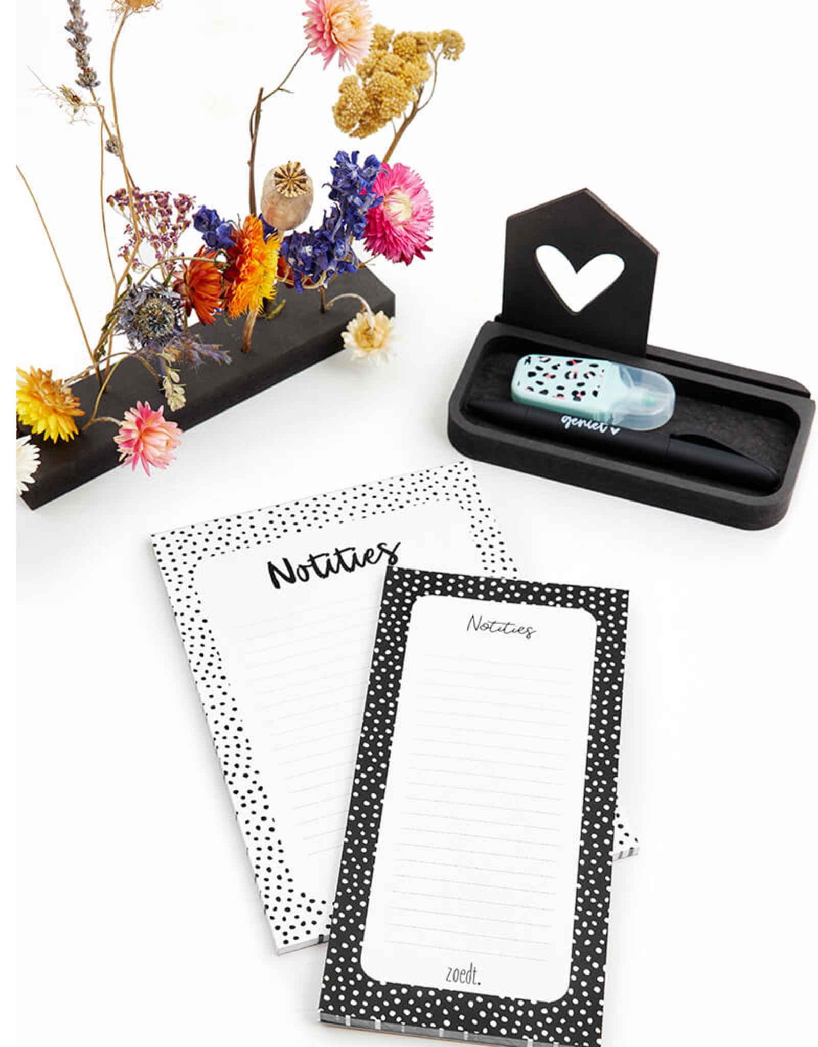 Zoedt Notitieblok zwart met dots patroon - Zoedt