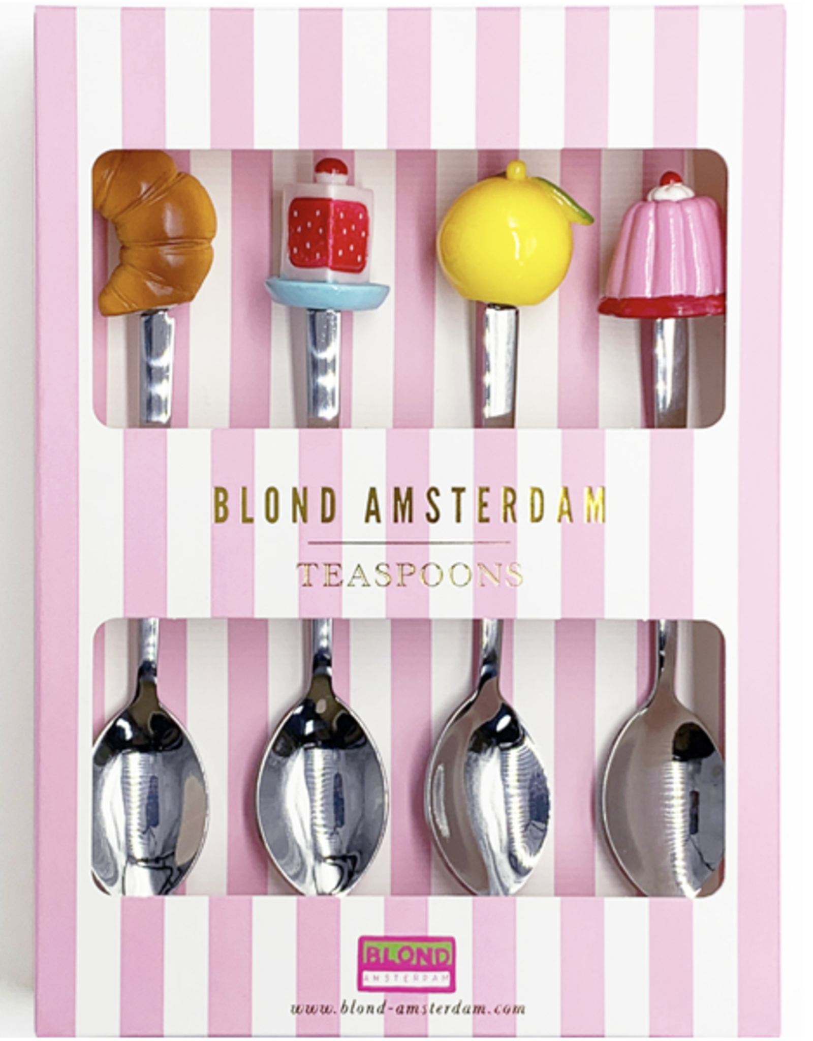 Blond Amsterdam Set van 4 Theelepels "Even Bijkletsen" - Blond Amsterdam
