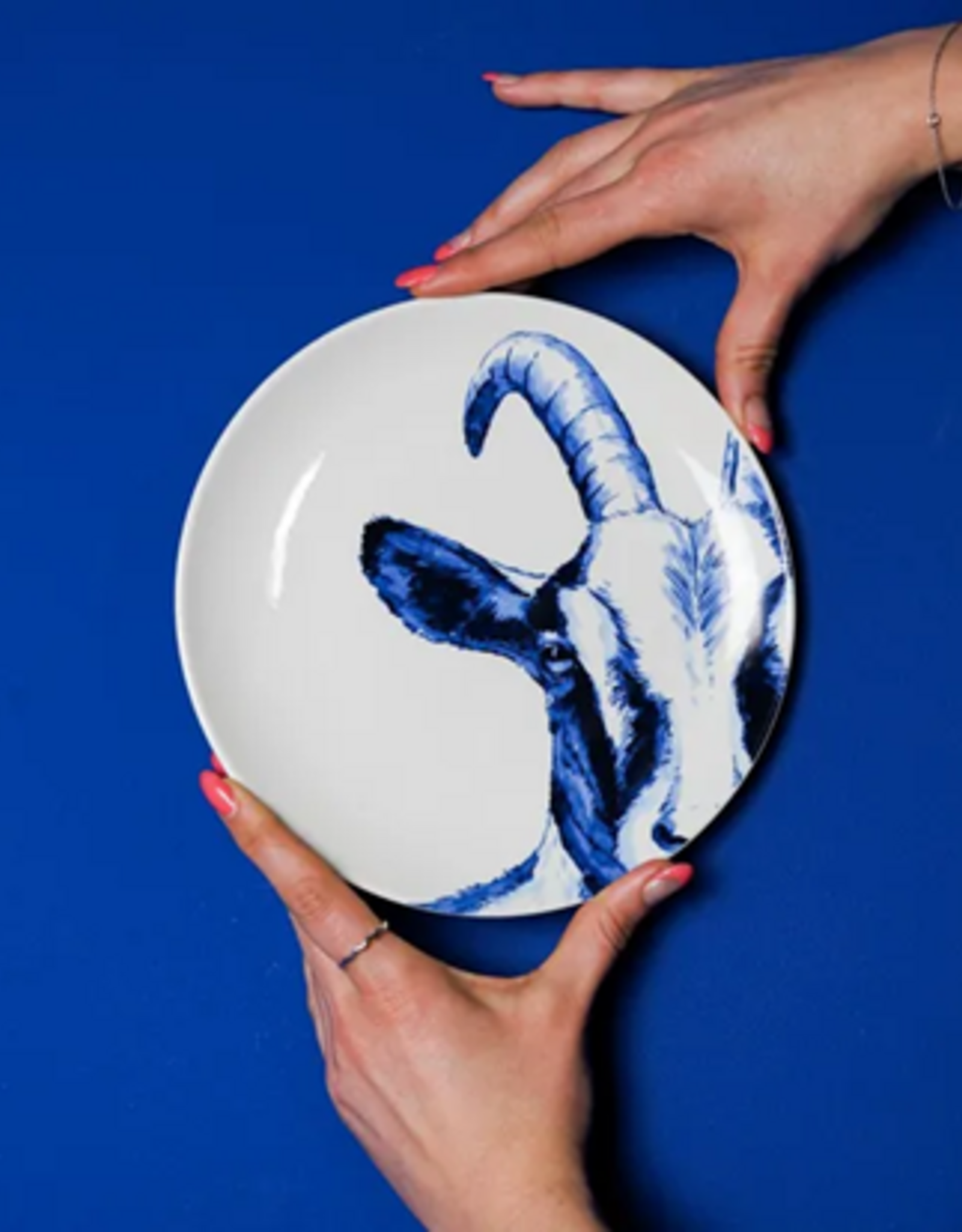 Heinen Delfts Blauw Wandbord Geit 20cm - Heinen Delfts Blauw