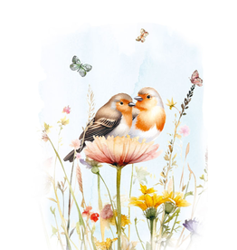 (Vogels en Vlinders) - Wenskaart Mooz